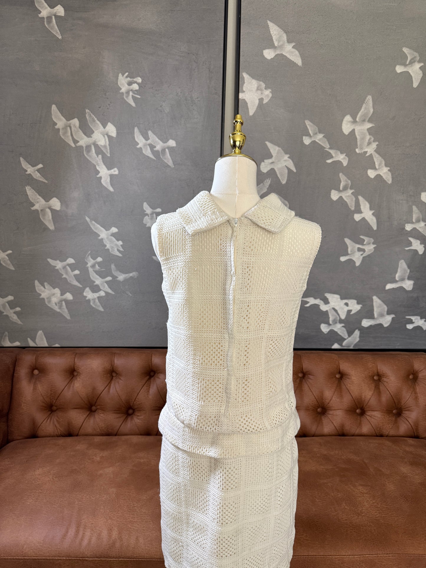 Vintage off white drop waist dress