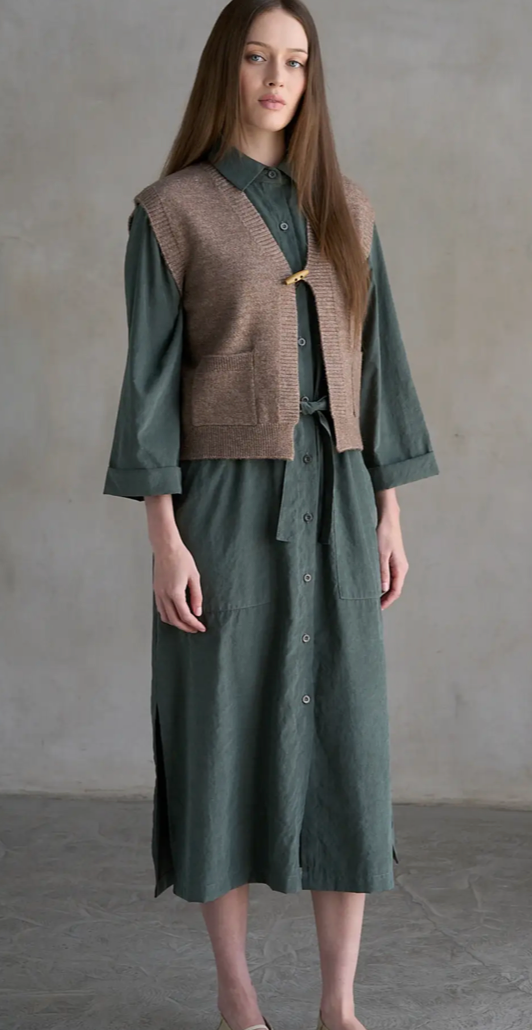 Adeline Toggle Button Sweater Vest