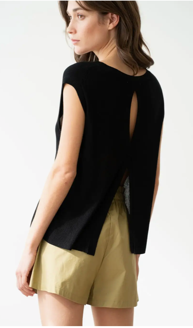 Callie Crew Neck Crochet Knit Top