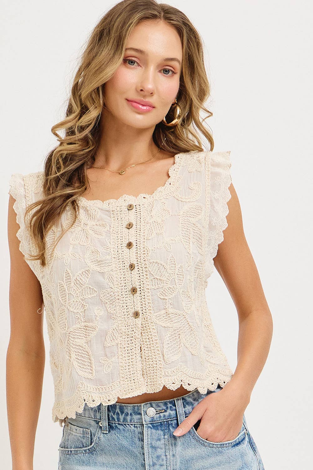 Floral Embroidery Top
