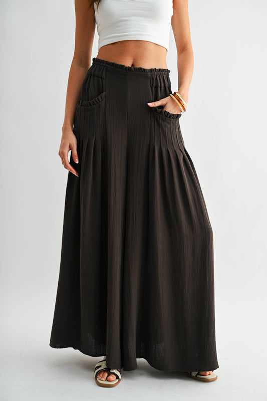 Wide-Leg Palazzo Pant with Ruffle Set - Pants Only