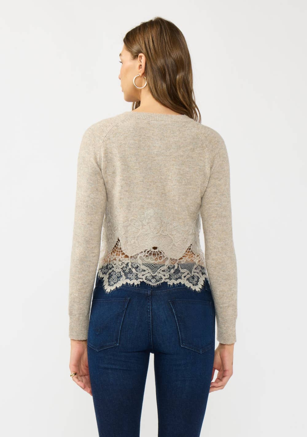 Lace Trim Button Front Cardigan