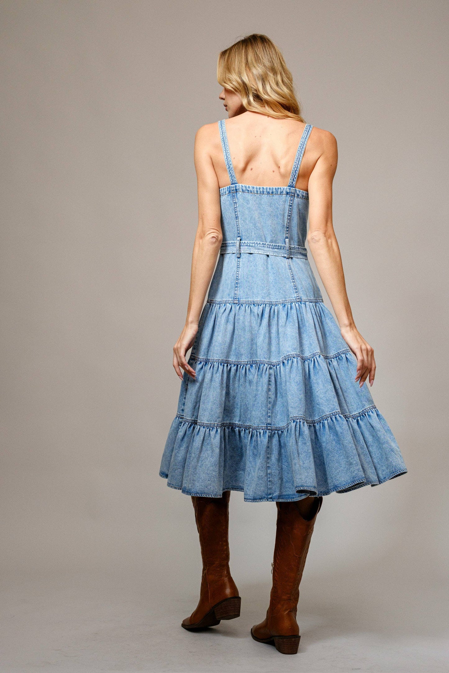 Rodeo Denim Tiered  Dress