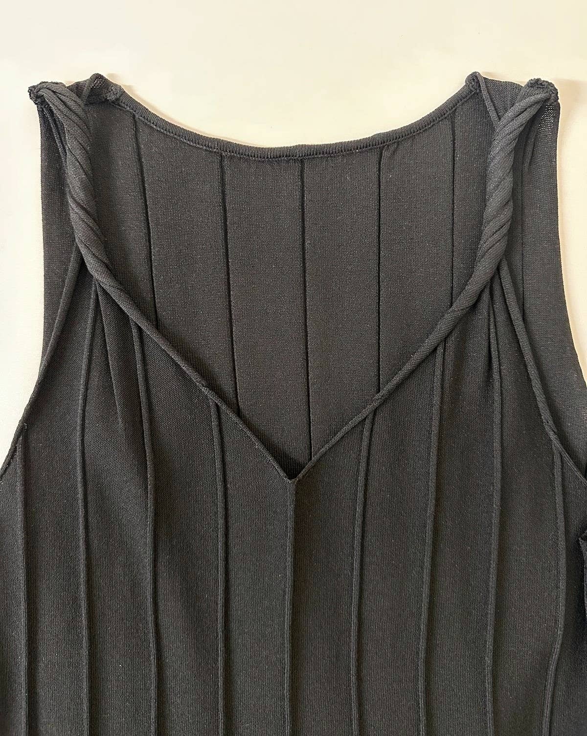 Solid Ribbed Knit Tank Top And Long Skirt Set
