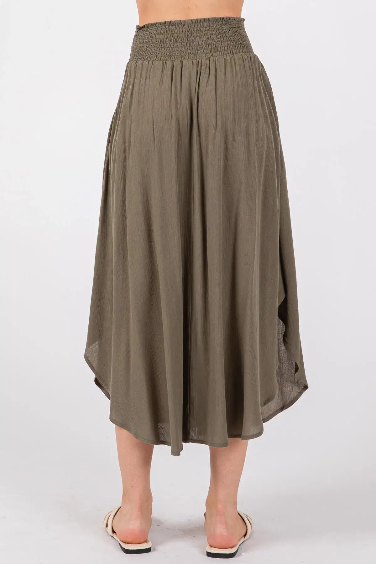 Smocked Waist Flowy Skirt