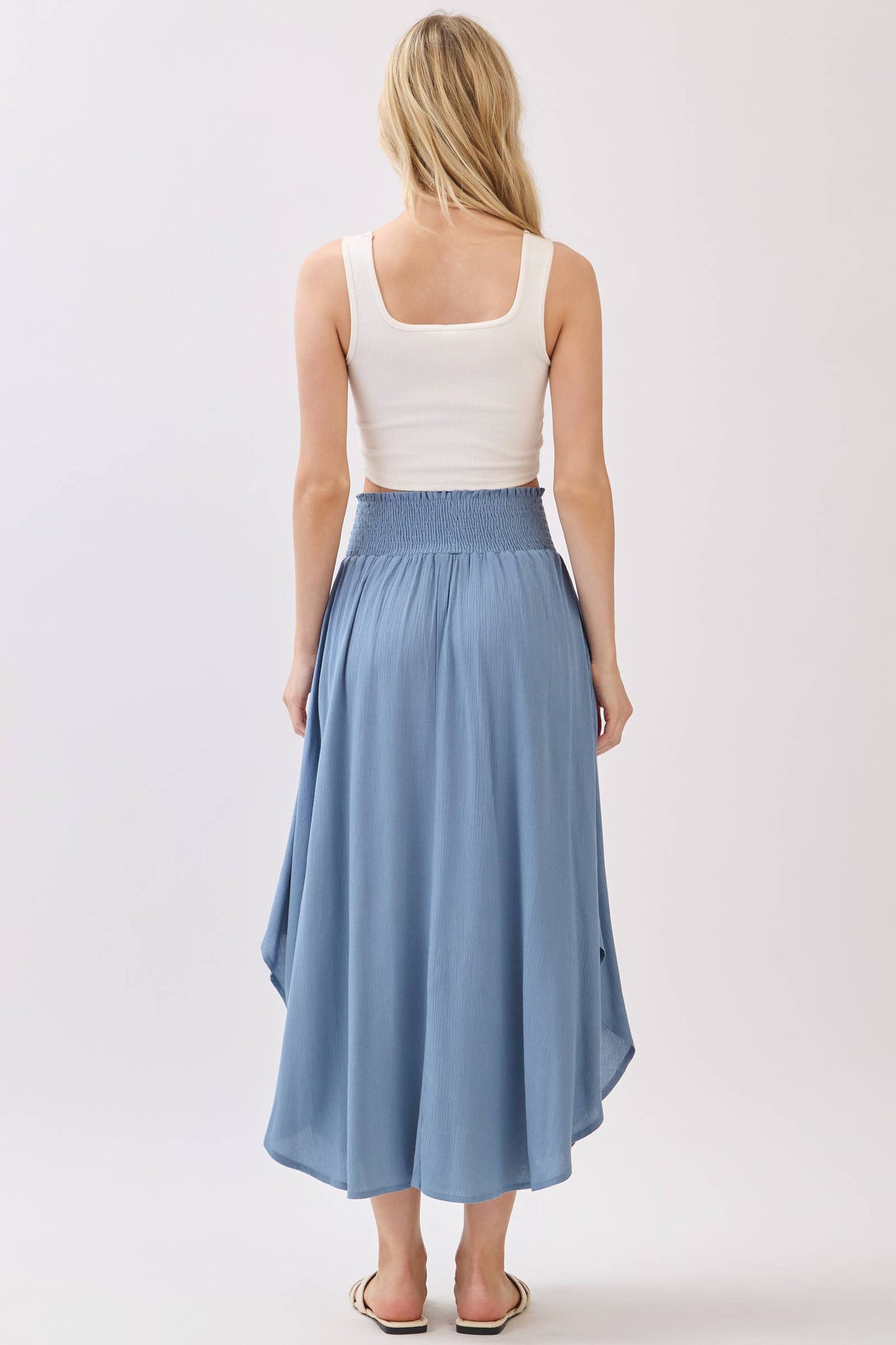 Smocked Waist Flowy Skirt