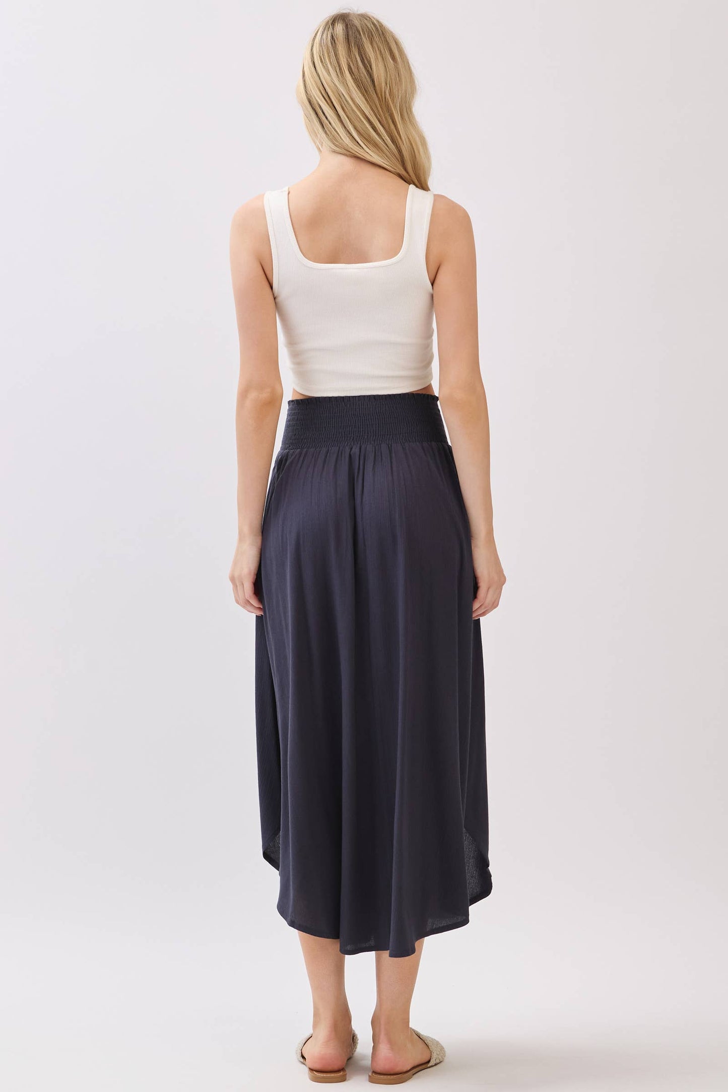 Smocked Waist Flowy Skirt