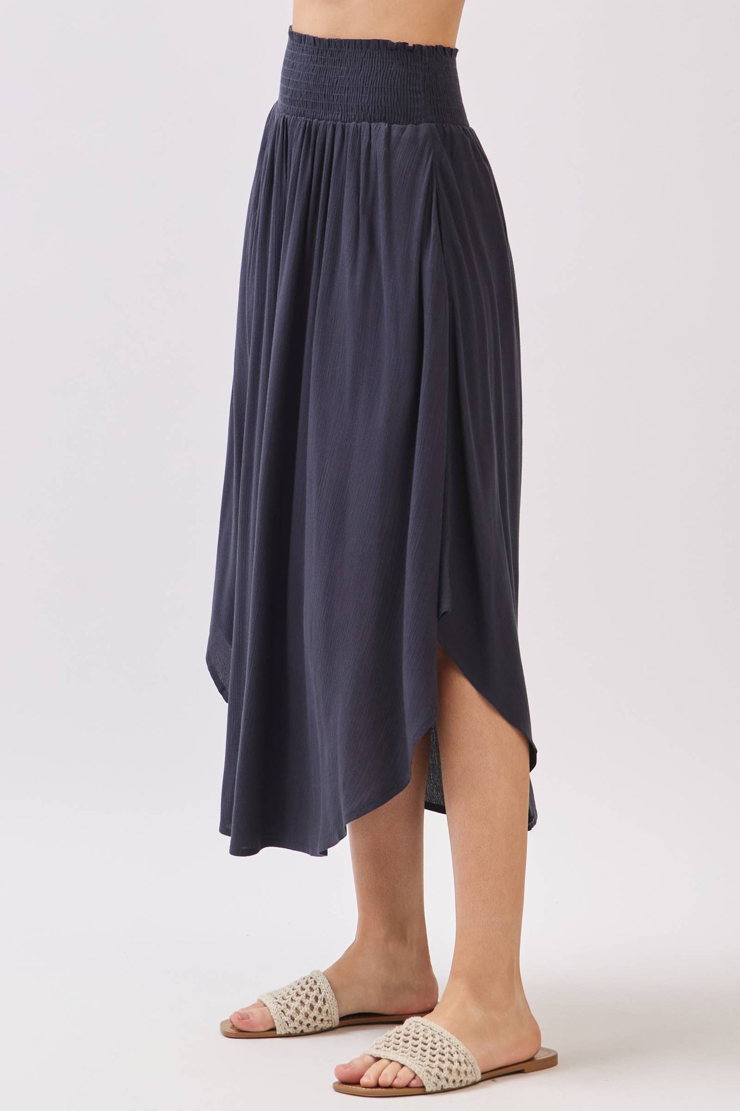 Smocked Waist Flowy Skirt