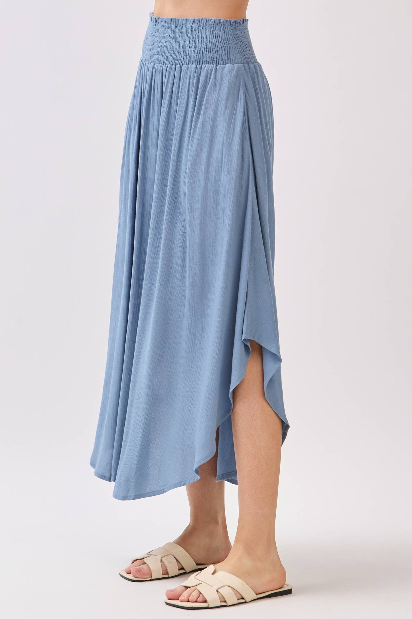 Smocked Waist Flowy Skirt