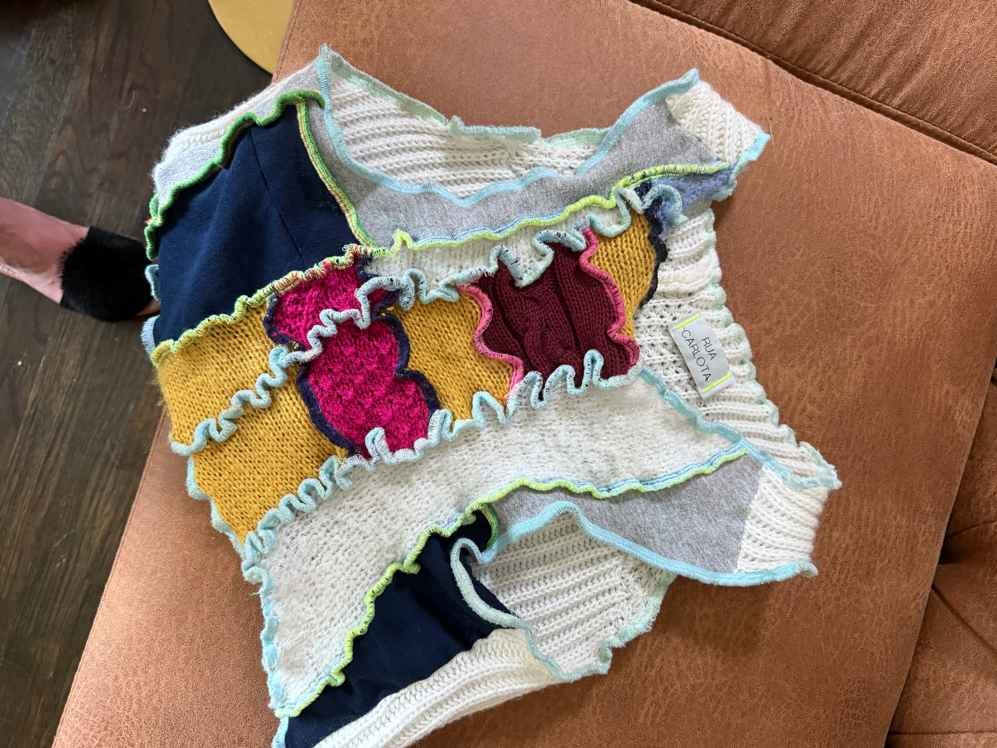 Rua Carlota couture patchwork tank top.