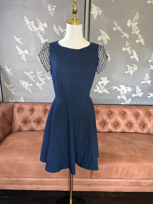 Denim Open Back A-line Dress