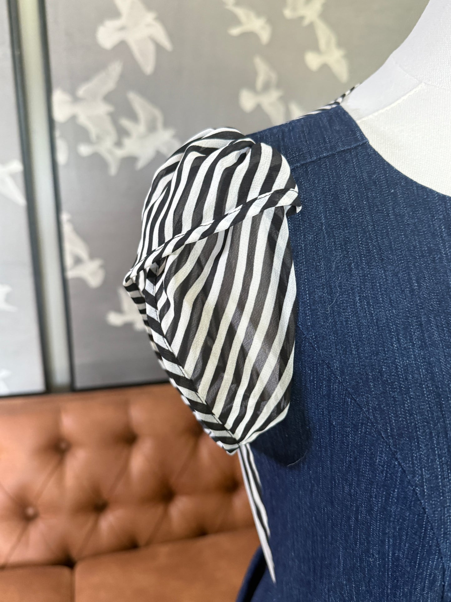 Denim Open Back A-line Dress