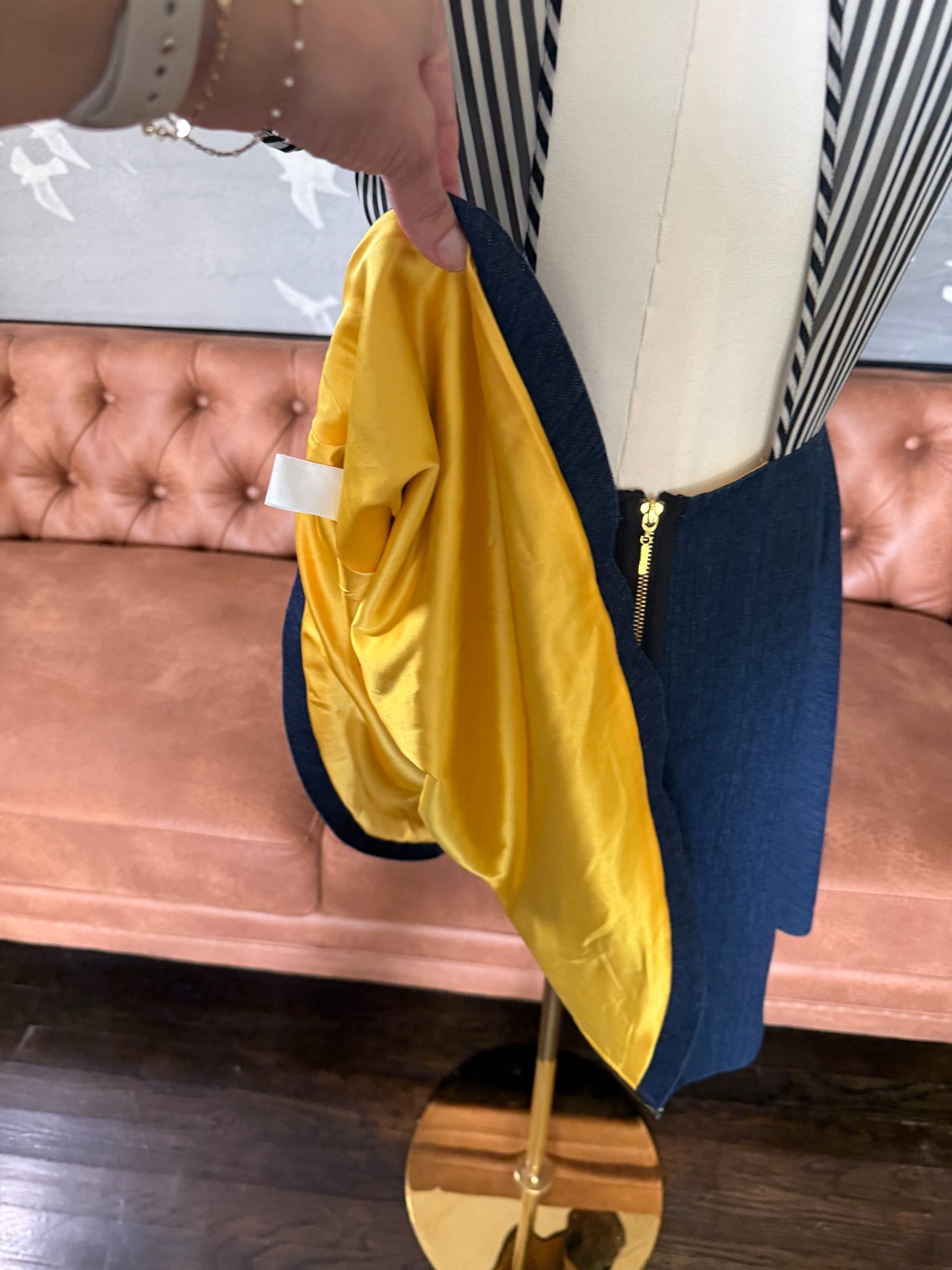 Denim Open Back A-line Dress
