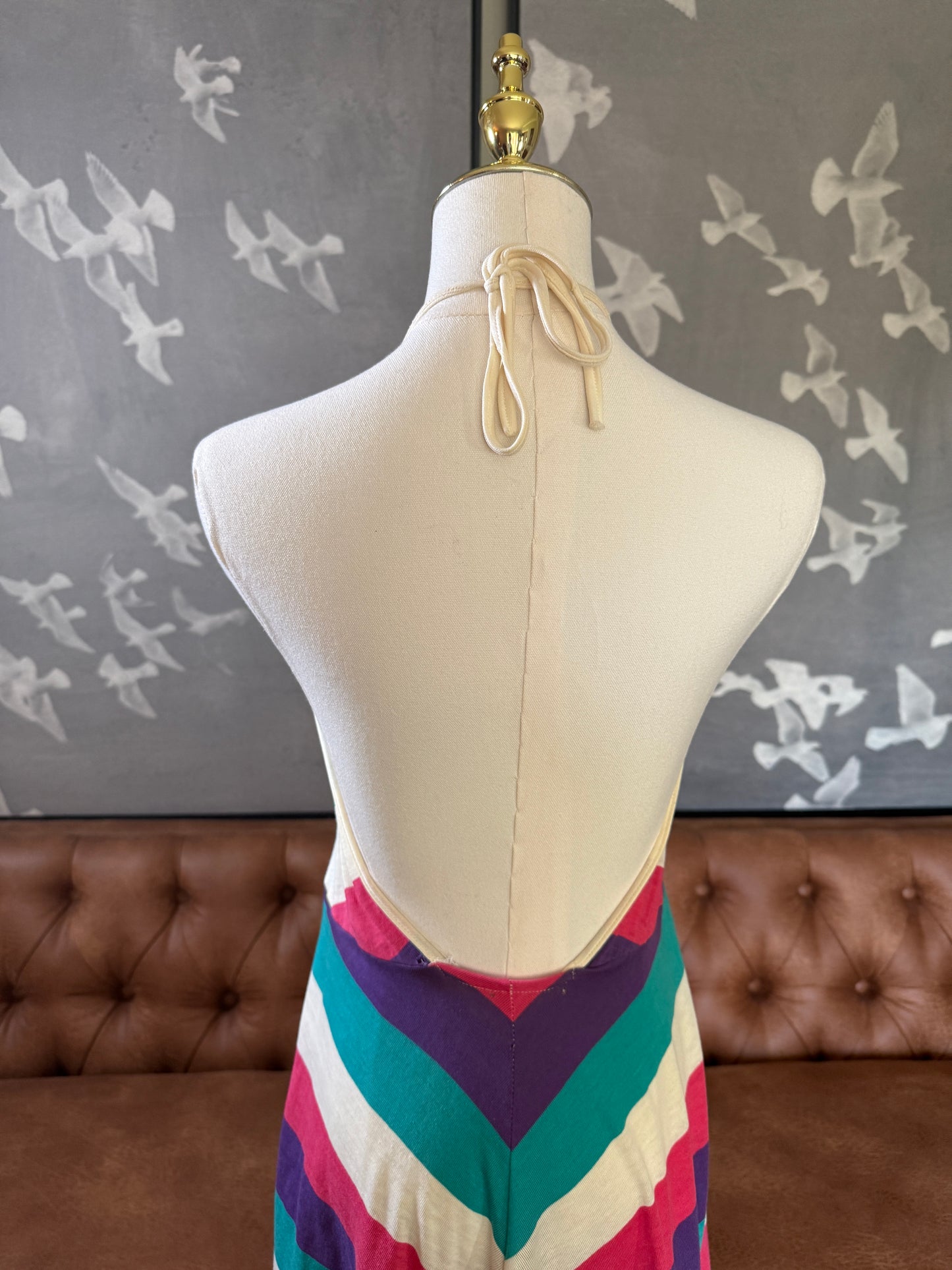 1970's Stripped Halter Dress