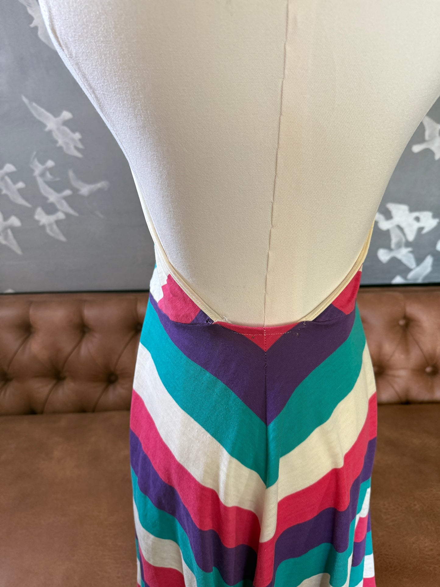 1970's Stripped Halter Dress