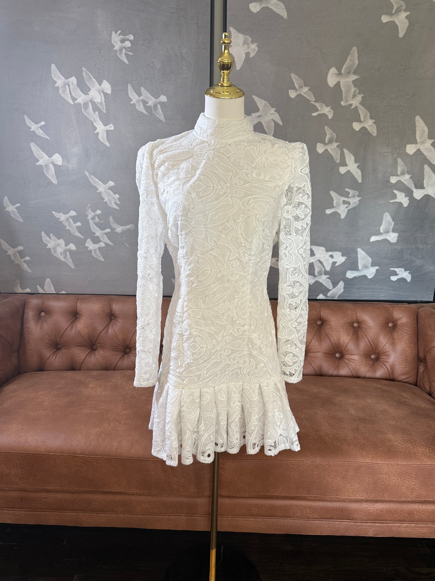 White Lace Skater Dress