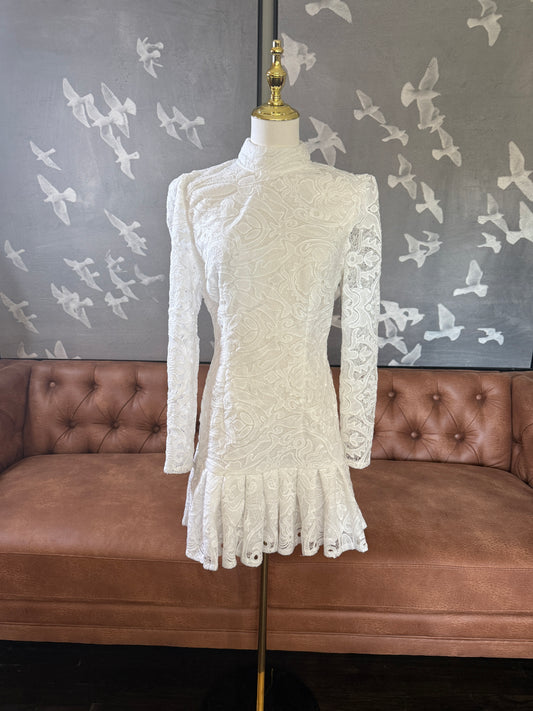 White Lace Skater Dress
