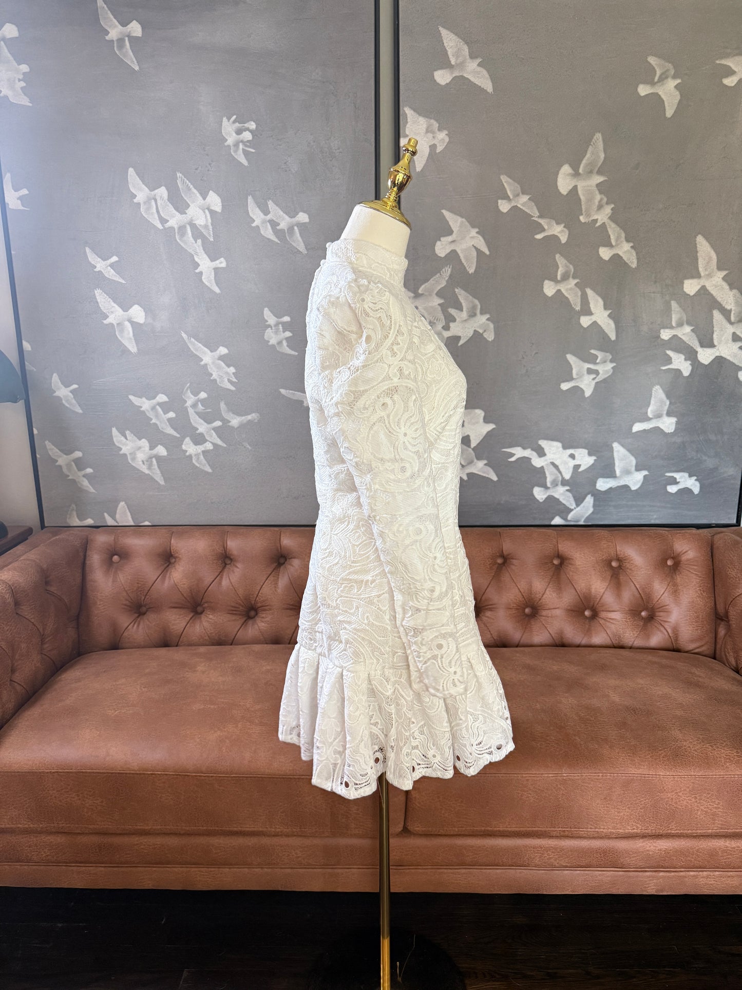 White Lace Skater Dress