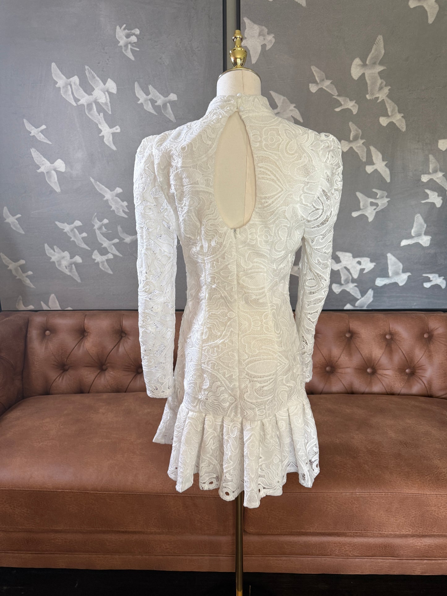 White Lace Skater Dress