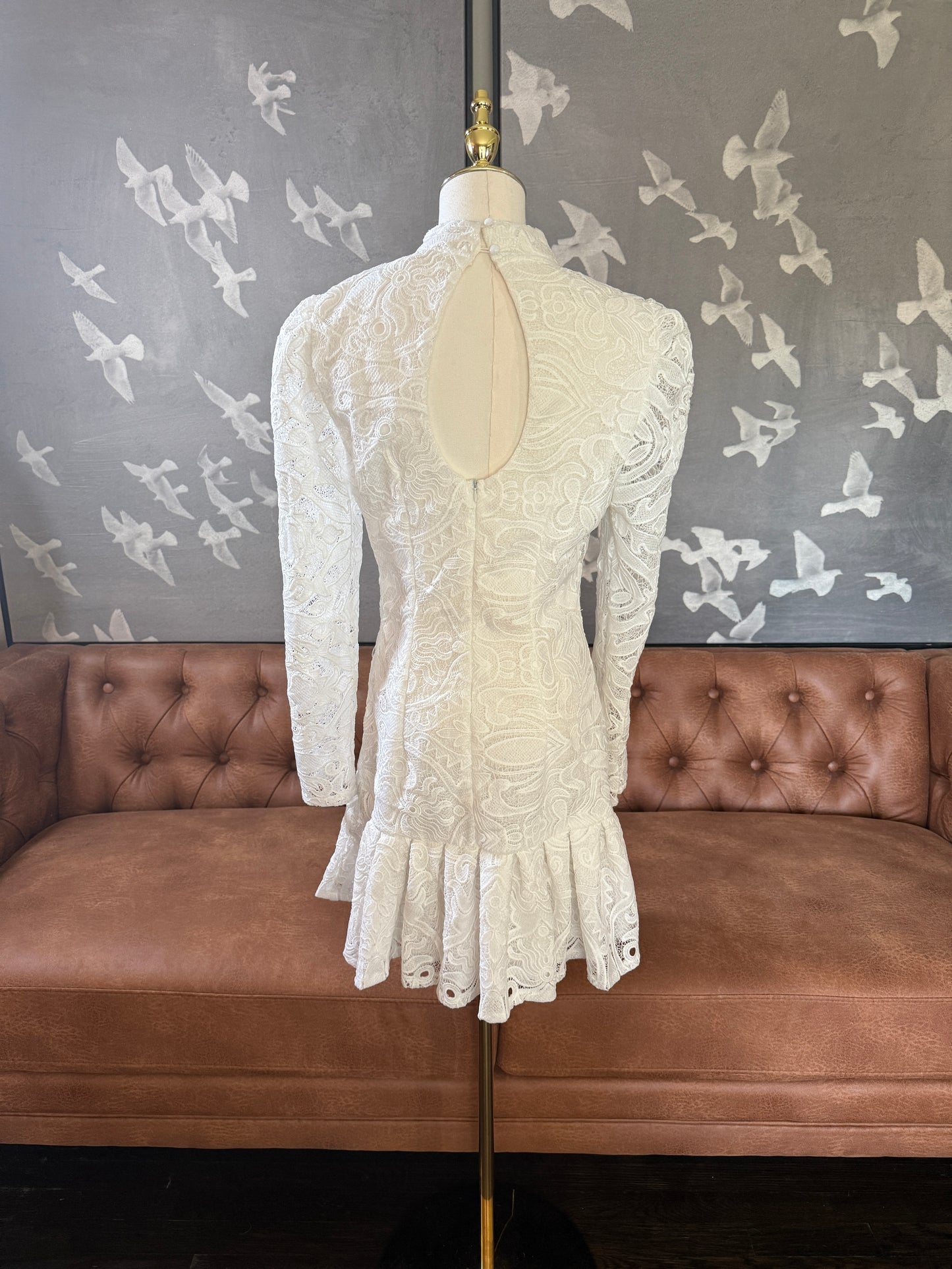 White Lace Skater Dress