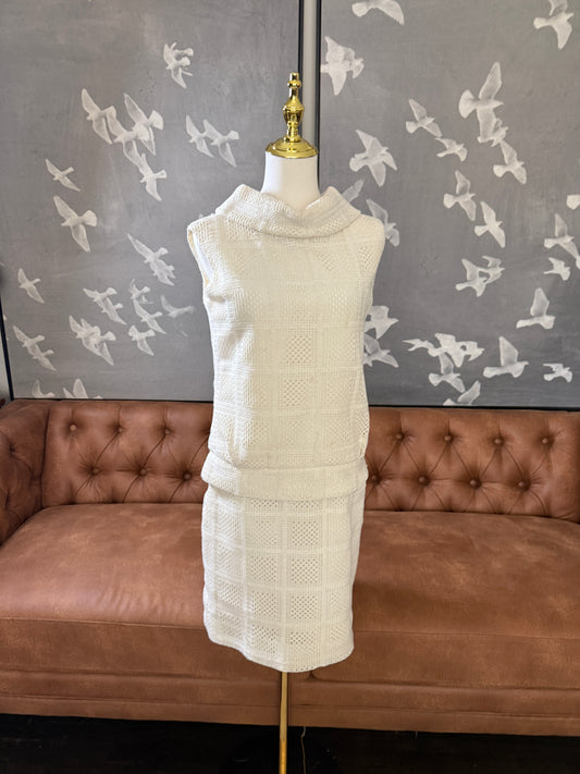 Vintage off white drop waist dress