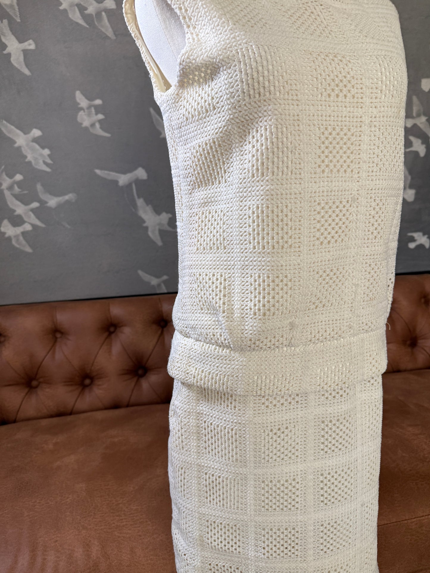 Vintage off white drop waist dress