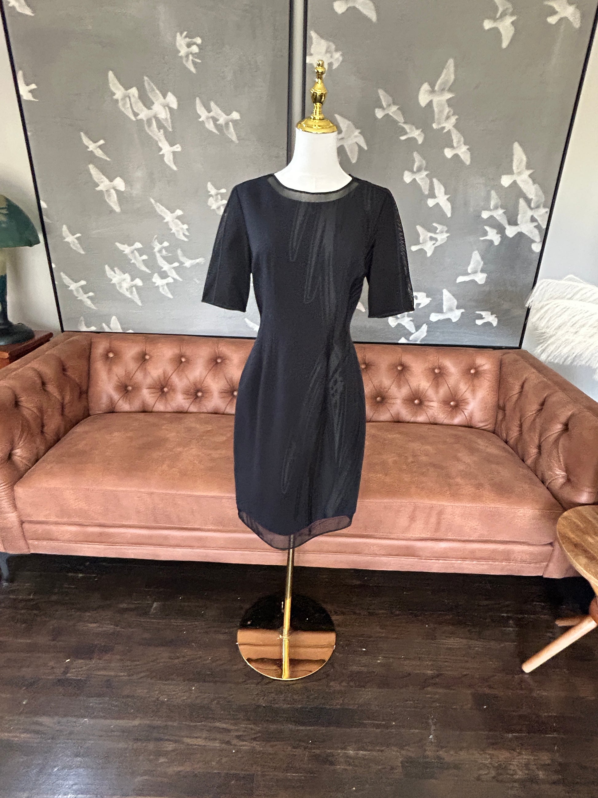 tahari designer dresses Elie Tahari (Design Nation) Black Fit & Flared Skyline Design Dress 4