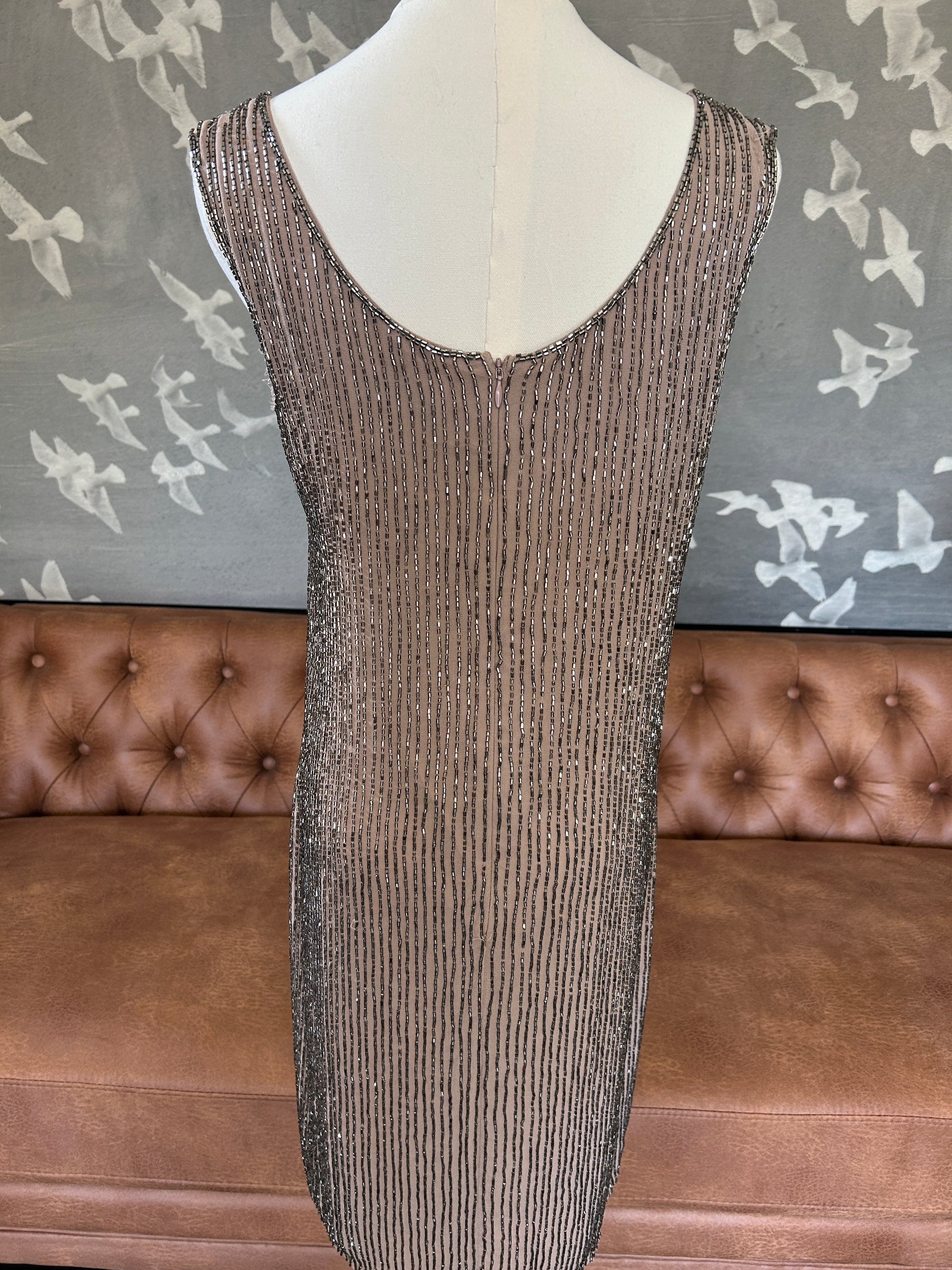 belle badgley mischka sequin dress Belle Badgley Mischka blush dress with silver sequin