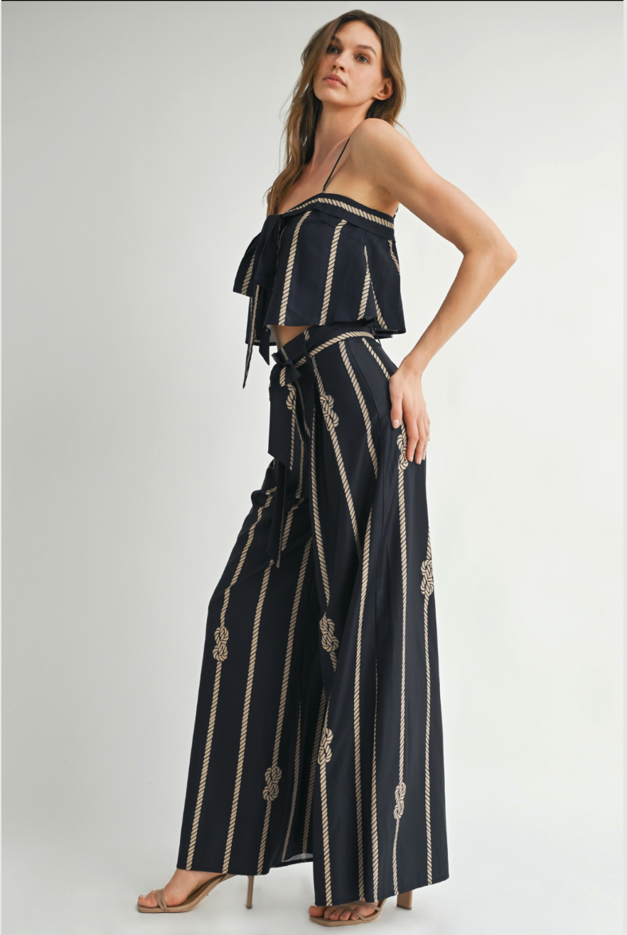 Gold Rope Wide Leg Pants and Matching Top