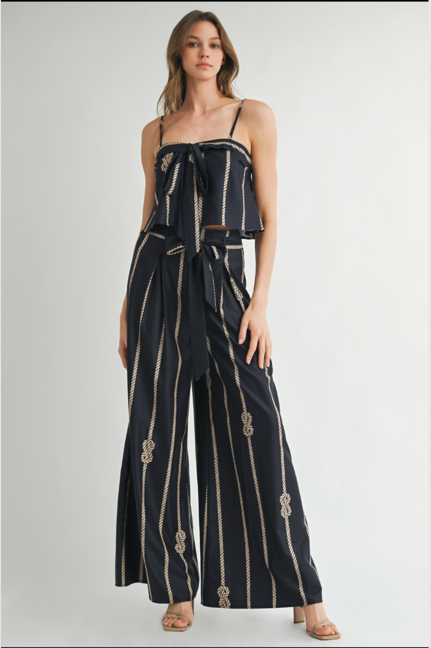 Gold Rope Wide Leg Pants and Matching Top
