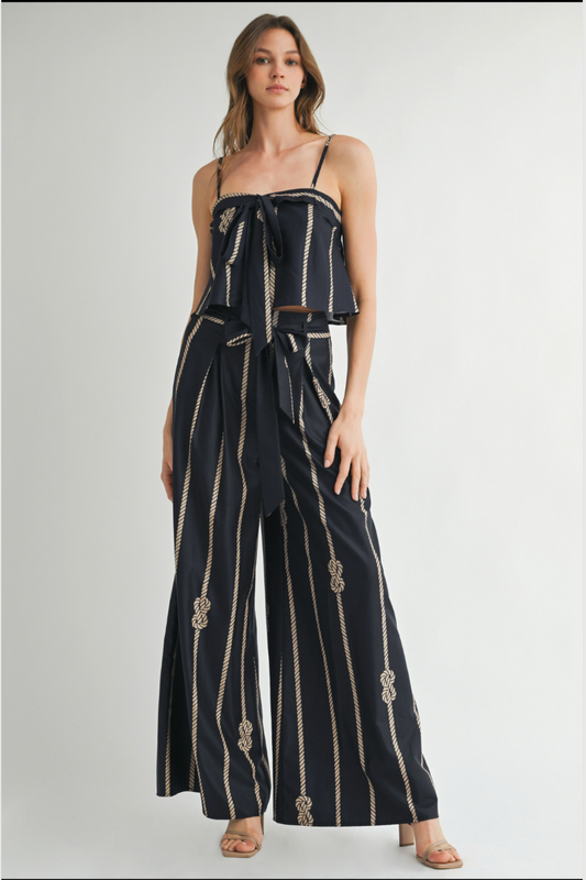 Gold Rope Wide Leg Pants and Matching Top