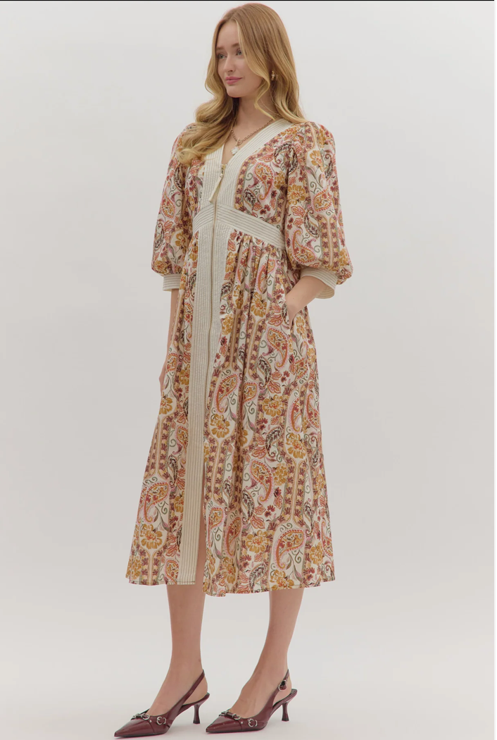 Camille Floral Zip Front Dress