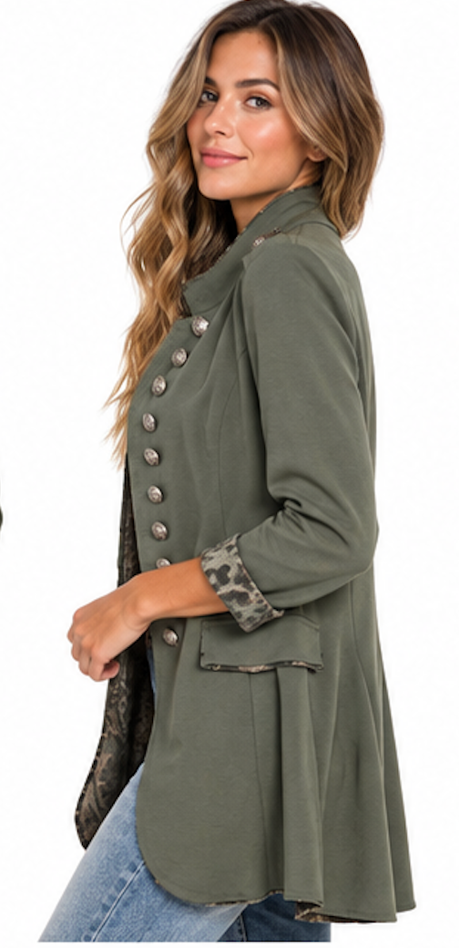 Sgt. Pepper Olive Double-Breasted Military Jacket