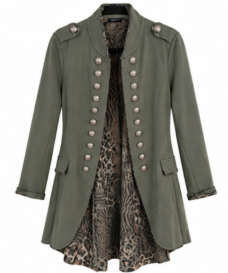 Sgt. Pepper Olive Double-Breasted Military Jacket