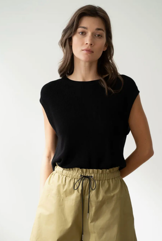 Callie Crew Neck Crochet Knit Top