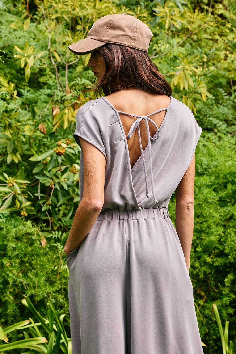 Solid Scuba Open Front Wide Leg Jumpsuit