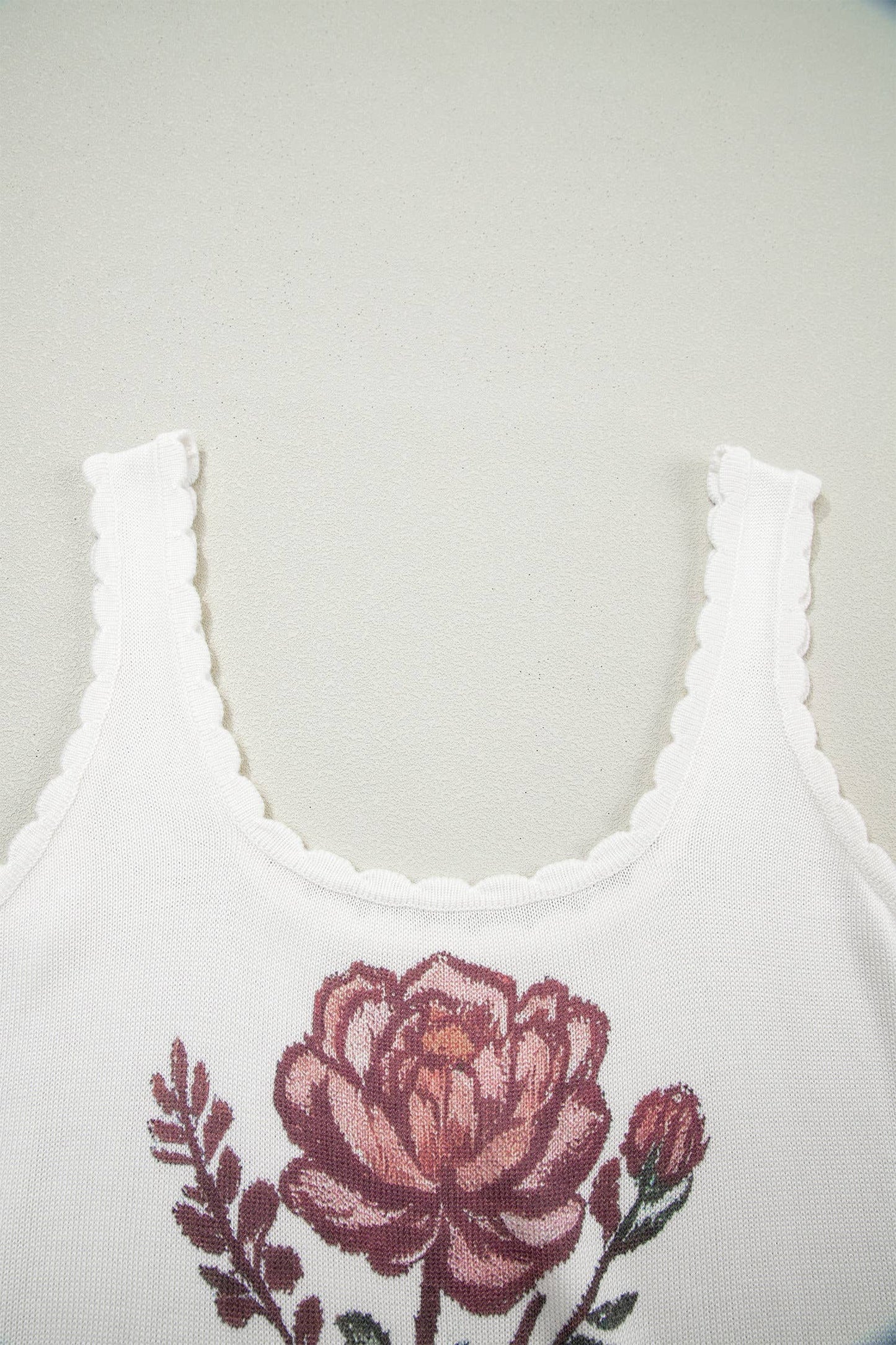 66 Floral Western Scalloped Square Neck Sweater Vest (S-4X)