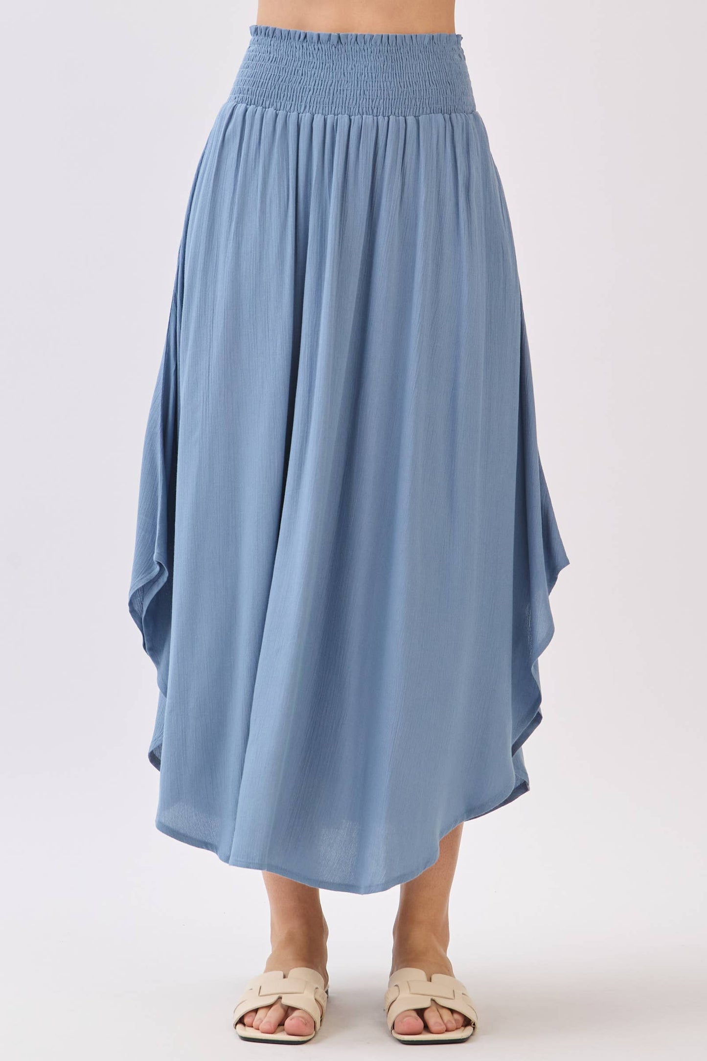 Smocked Waist Flowy Skirt