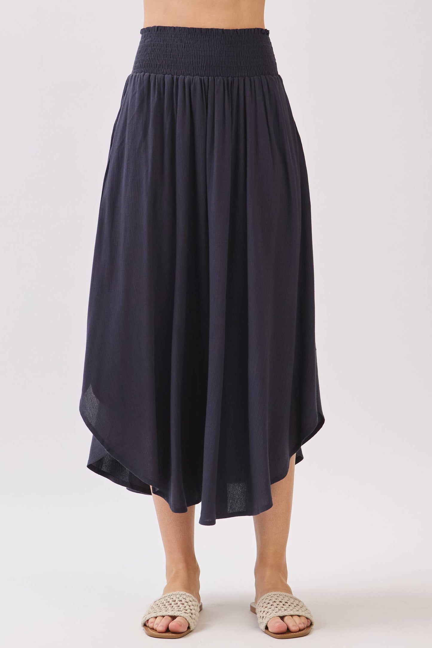 Smocked Waist Flowy Skirt