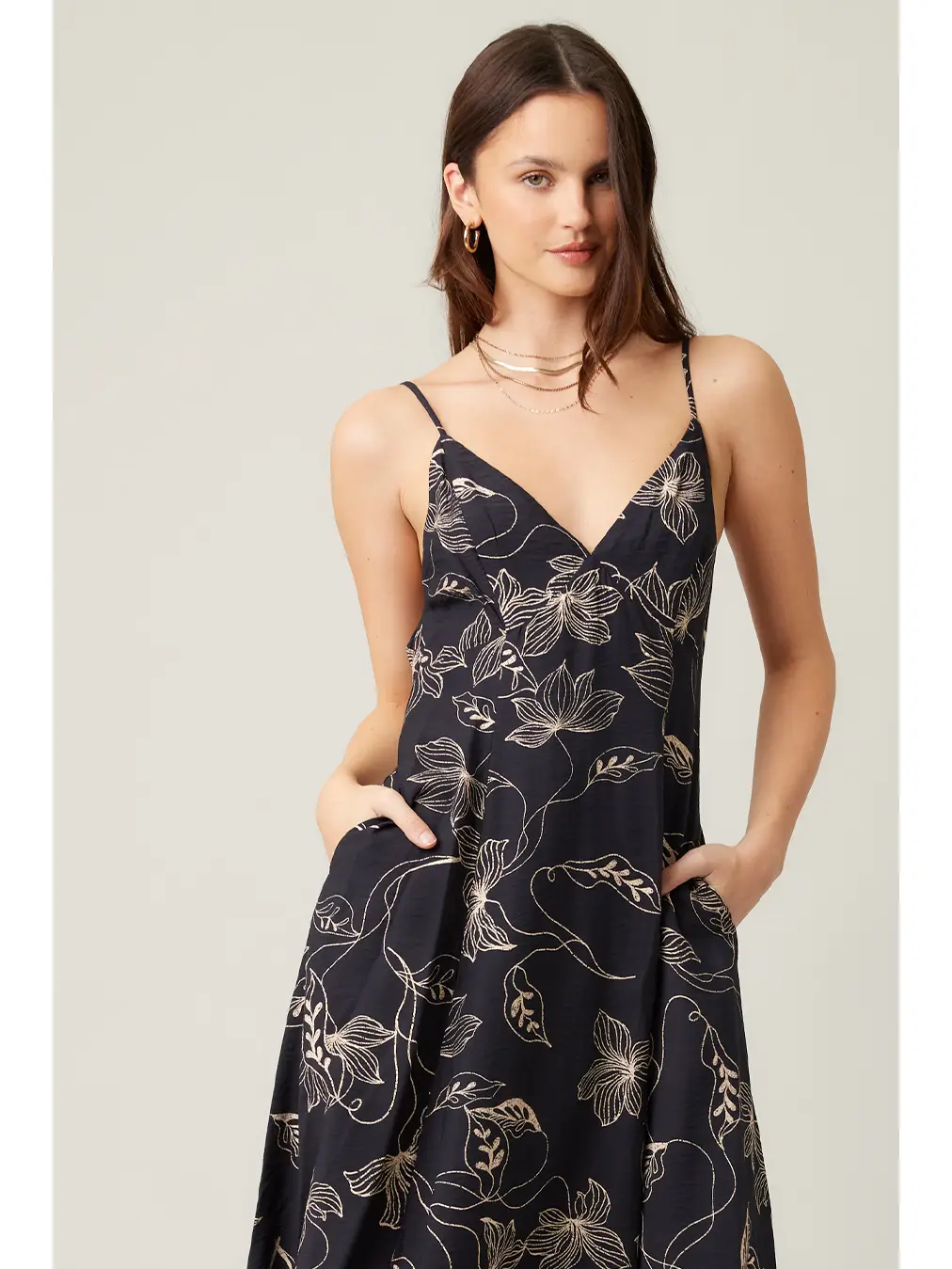Printed Open Back Maxi Dress