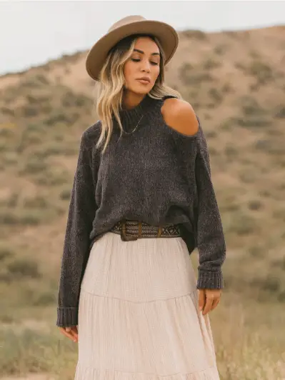 The Midnight Muse Cutout Sweater